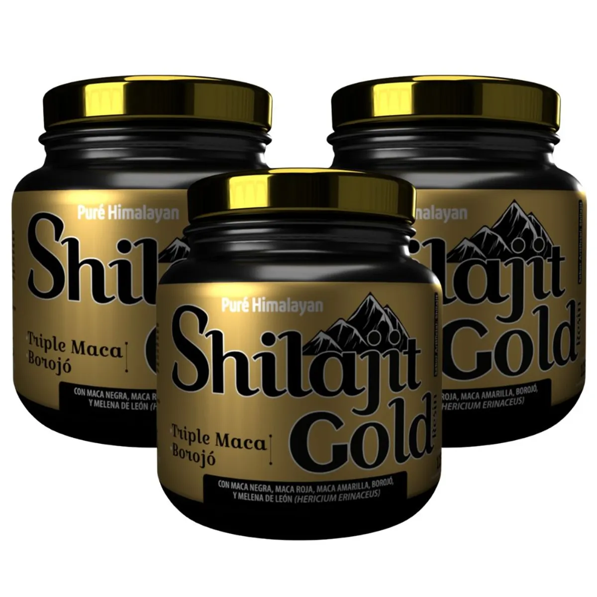 NATURAL MEDICINE - Shilajit Gold + Triple Maca y Borojo - Energía Sexual x3