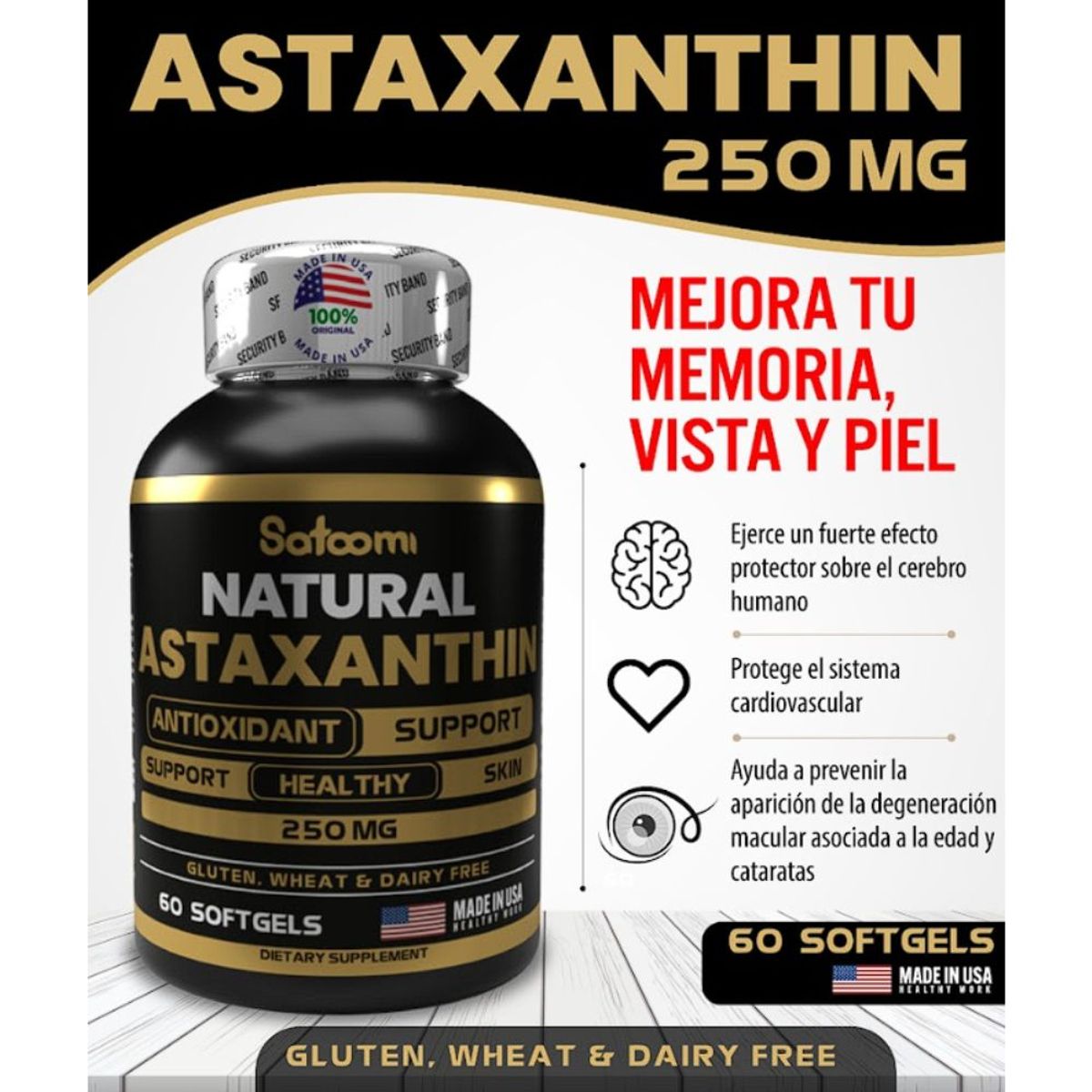 NATURAL MEDICINE - Astaxantina Americana -  Piel sana y luminosa x3