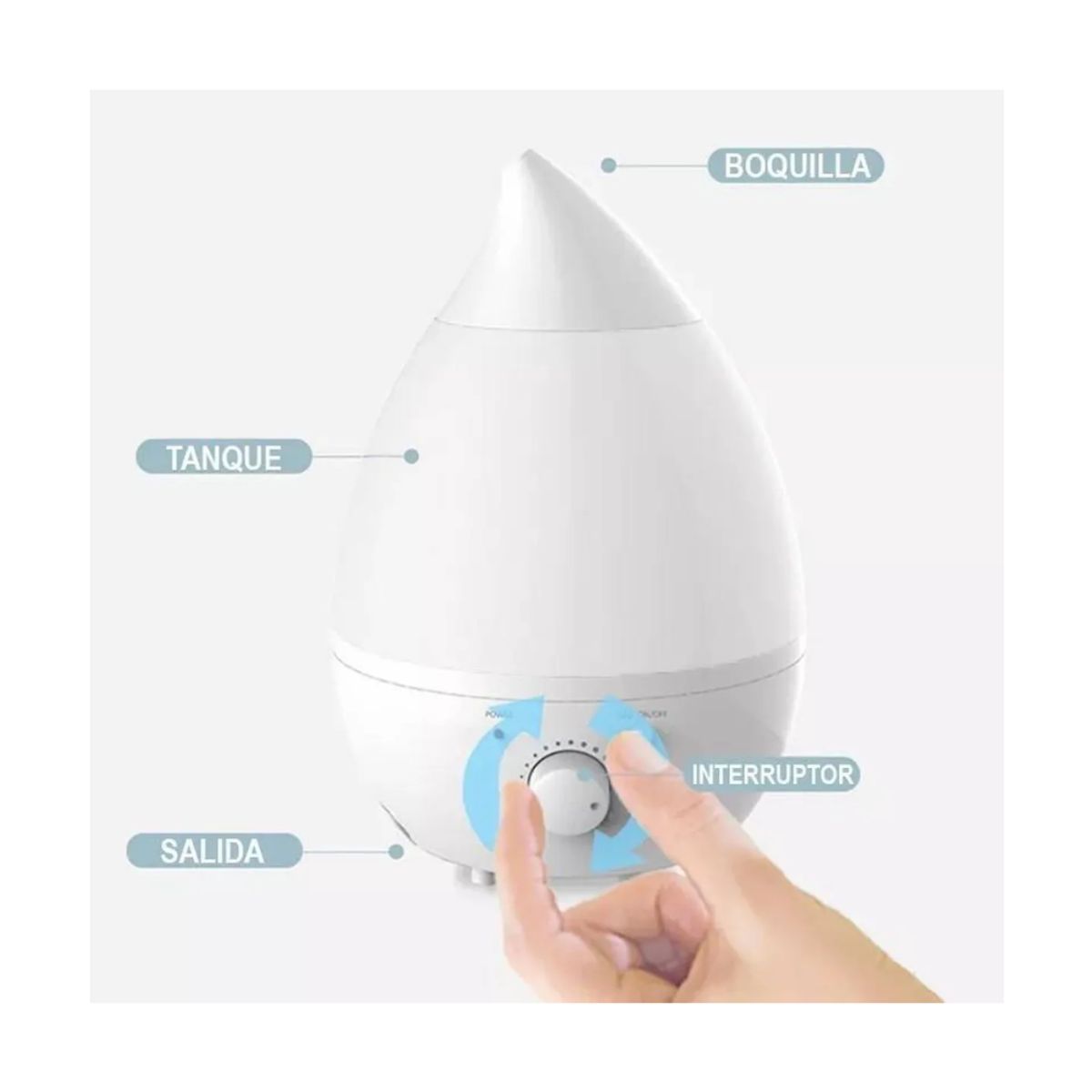 GENERICO - Humidificador Ultrasónico de Gran Capacidad  con Luz Ambiental