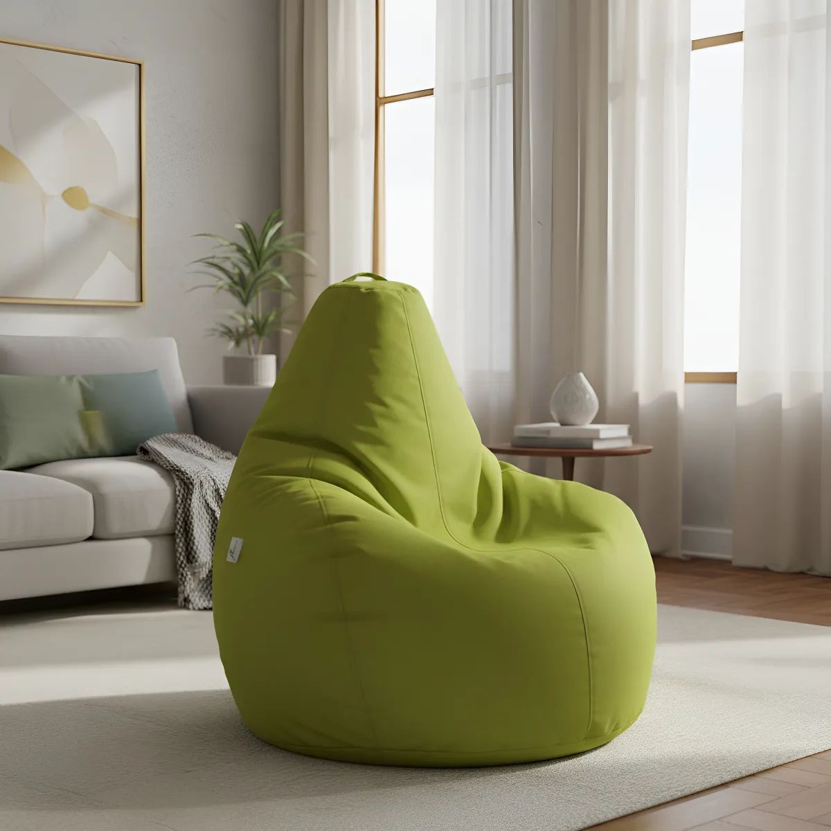 GENERICO - Puff Silla Tipo Pera XL Para Exteriores Resistente Al Agua Color Verde Manzana