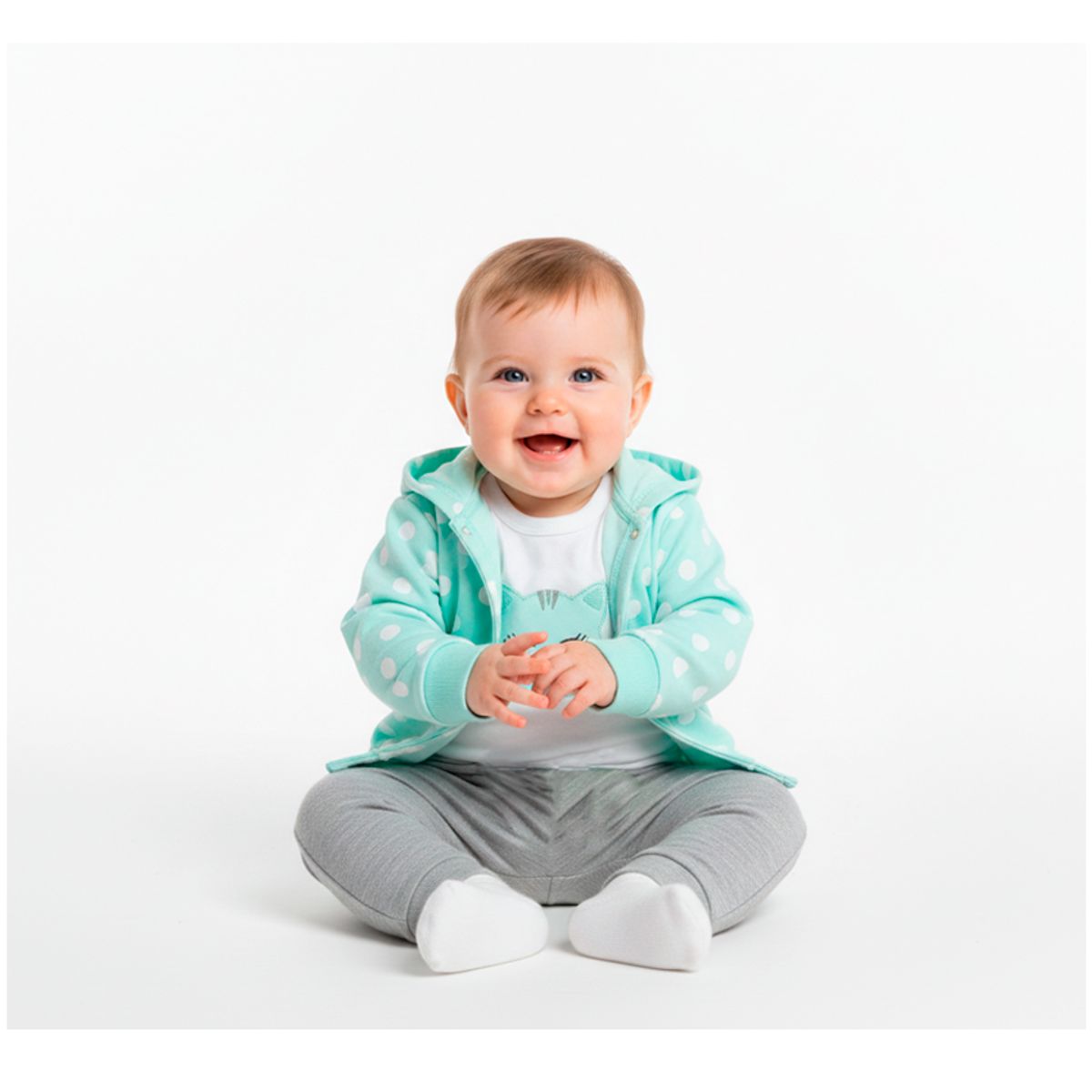 BABY KDS - Conjunto Bebe Niña 3 Piezas Verde- Glotoncitos..