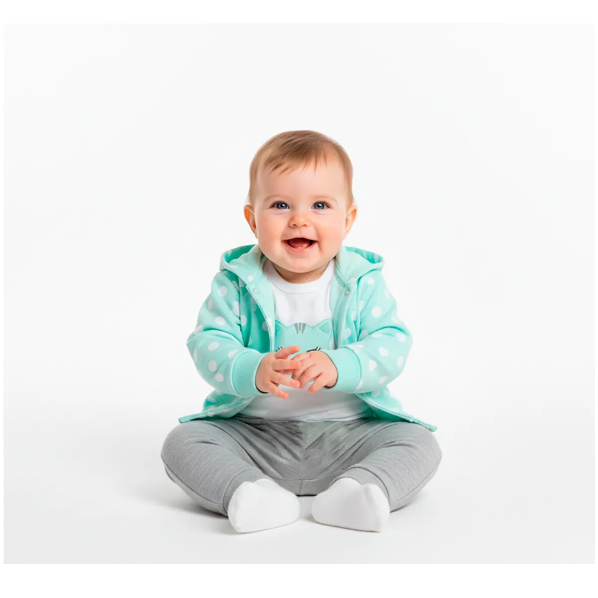 BABY KDS - Conjunto Bebe Niña 3 Piezas Verde- Glotoncitos..