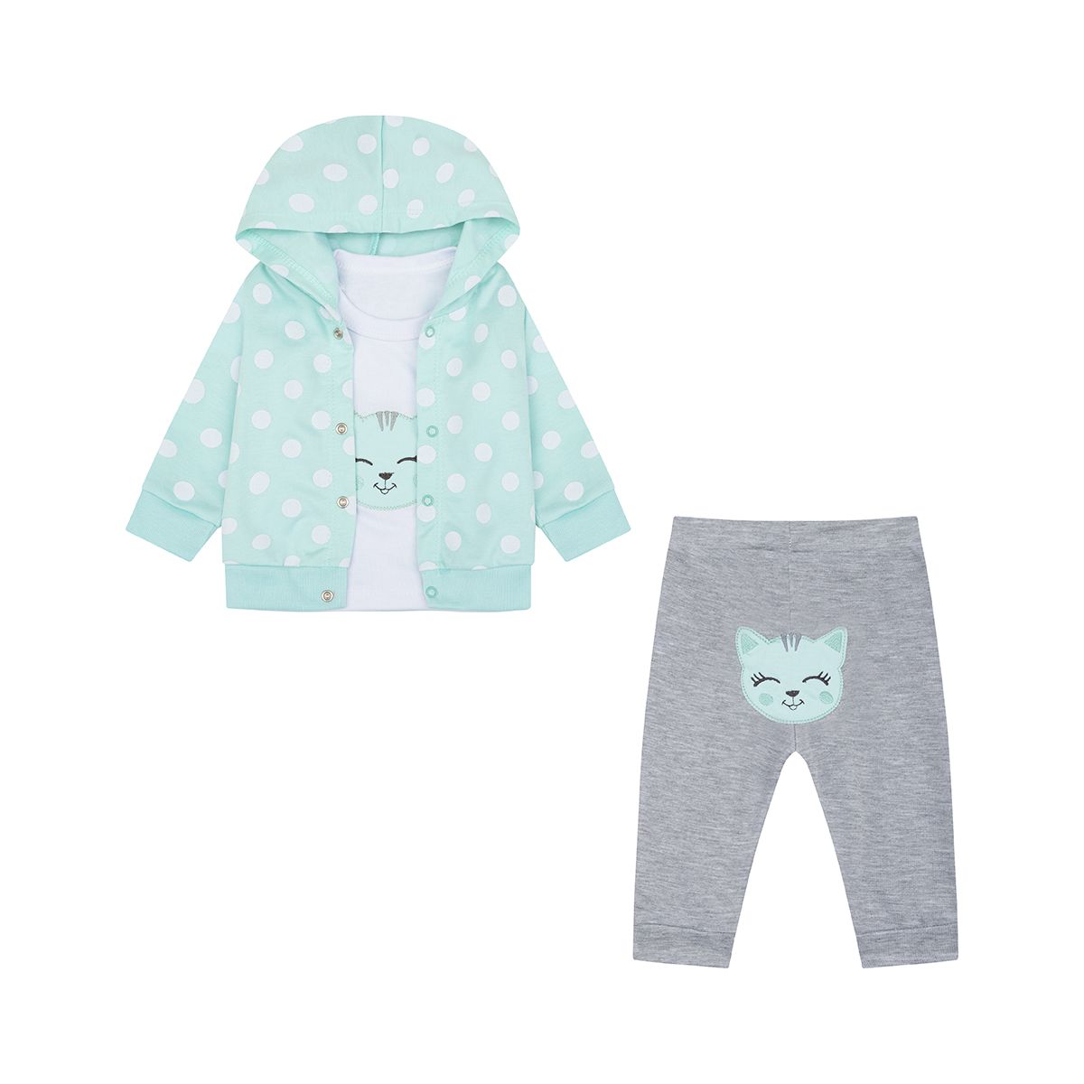 BABY KDS - Conjunto Bebe Niña 3 Piezas Verde- Glotoncitos..