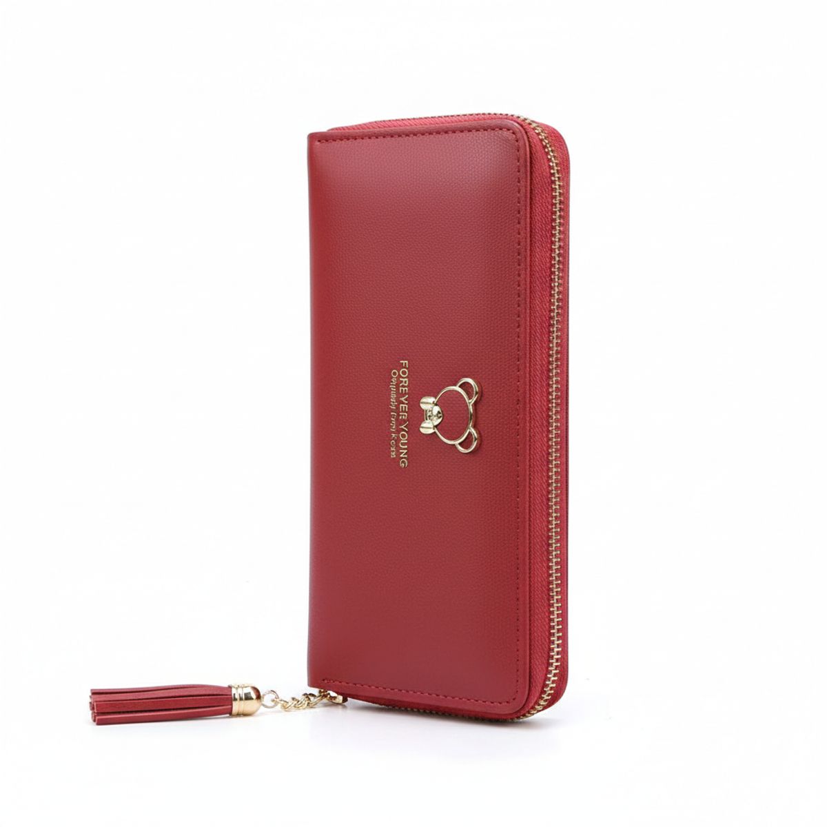 FOREVER - Billetera Larga Roja Oso Forever Young Para Mujer En Cuero Sintetico De Calidad