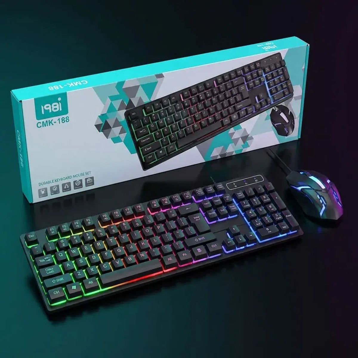 007PLUS - Combo Gamer Teclado Retroiluminado RGB y Mouse Alámbrico