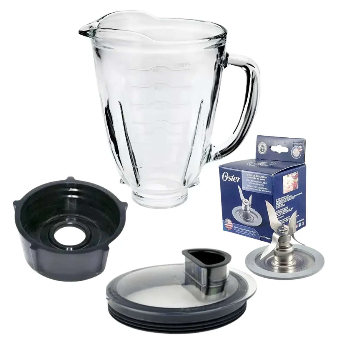 GENERICO - Vaso De Licuadora Oster Reversible Completo De Vidrio Compatible Con Marca De Licuadora Oster
