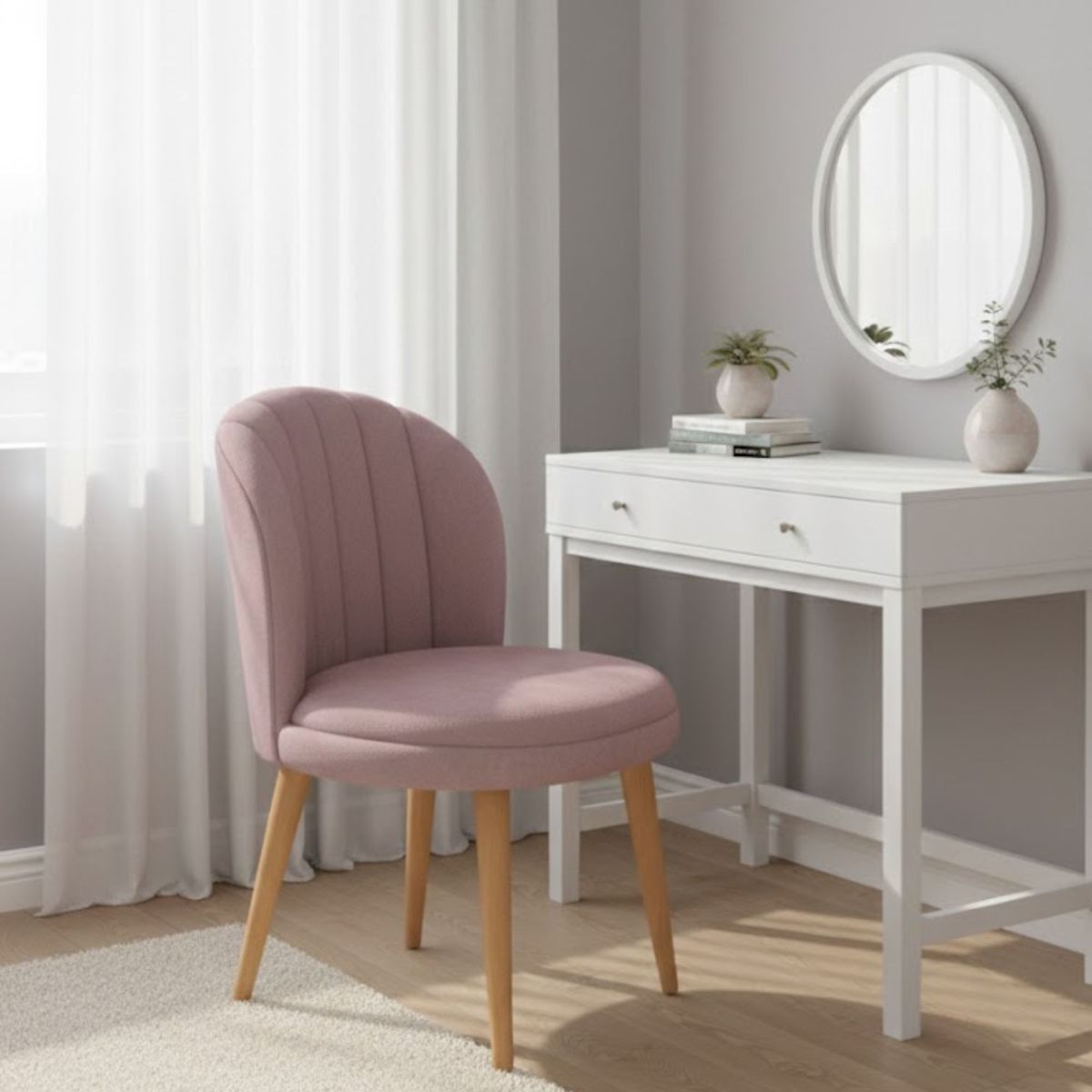 GENERICO - Silla Moderna Velvet para Tocador y Sala