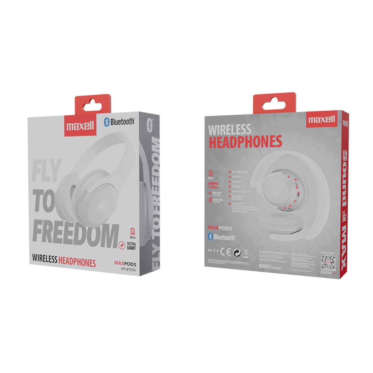 MAXELL - Diadema Maxell Fly Maxpods Hp-bt200 30h Bluetooth