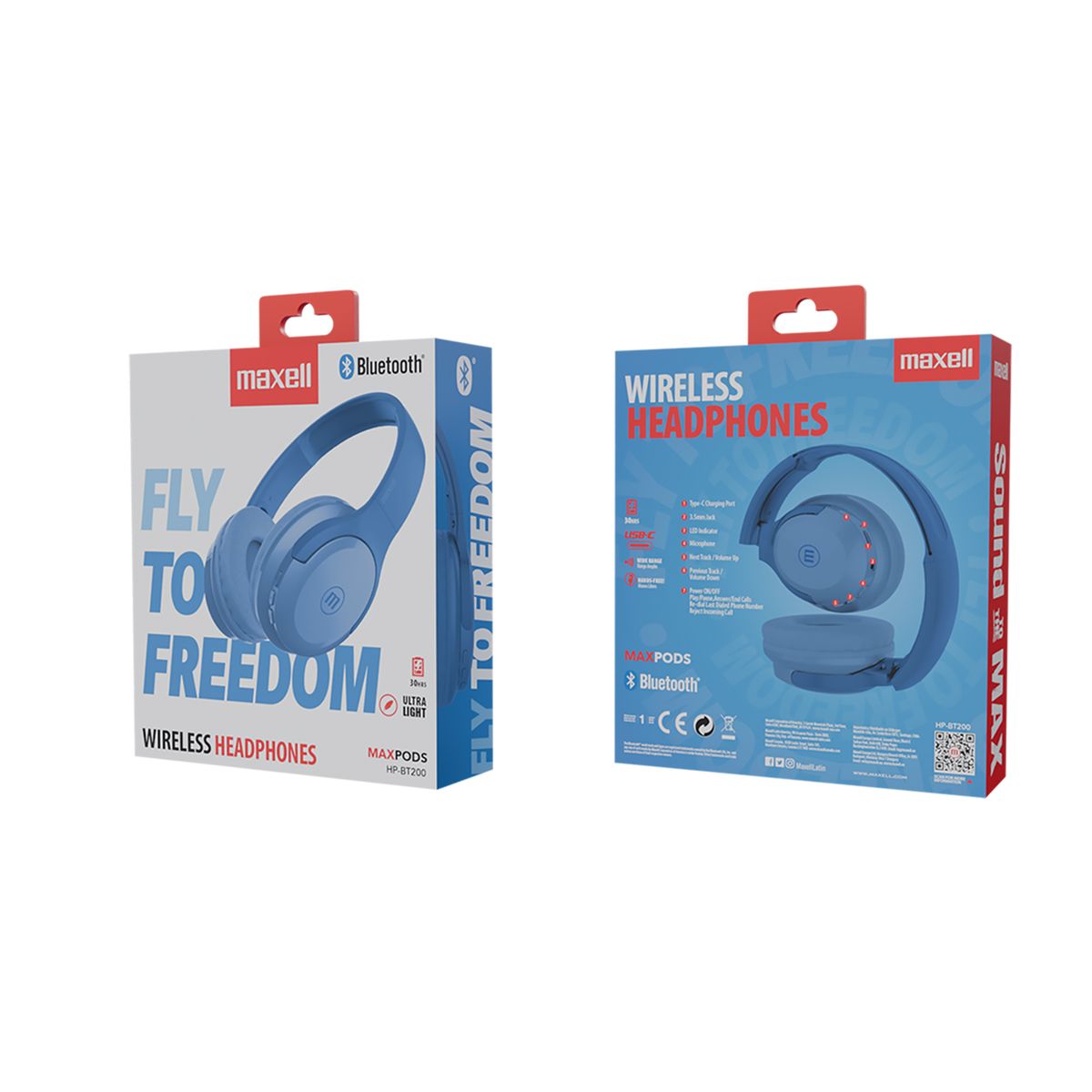 MAXELL - Diadema Maxell Fly Maxpods Hp-bt200 30h Bluetooth