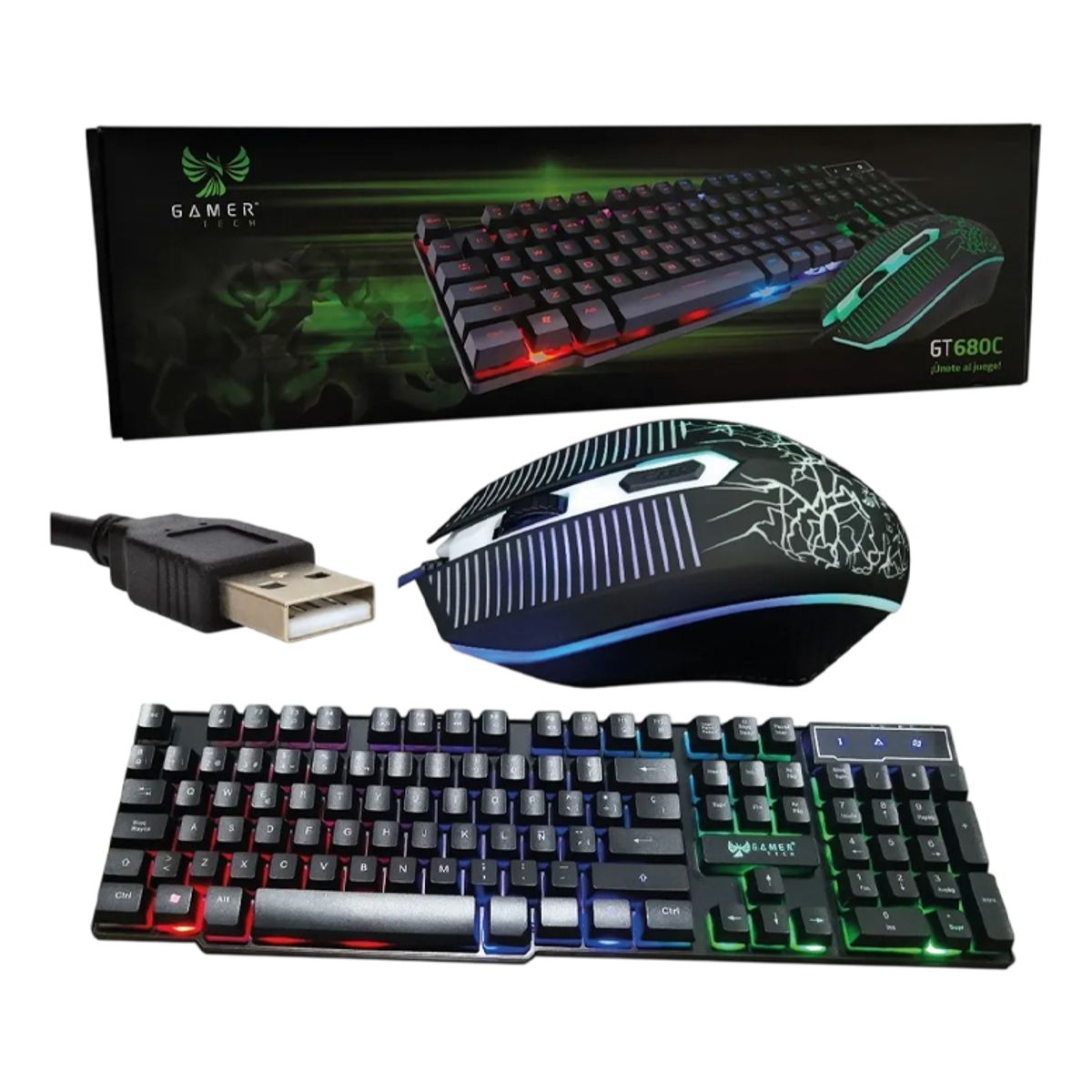 GAMER TECH - Combo teclado y mouse Gamer Tech GT680C
