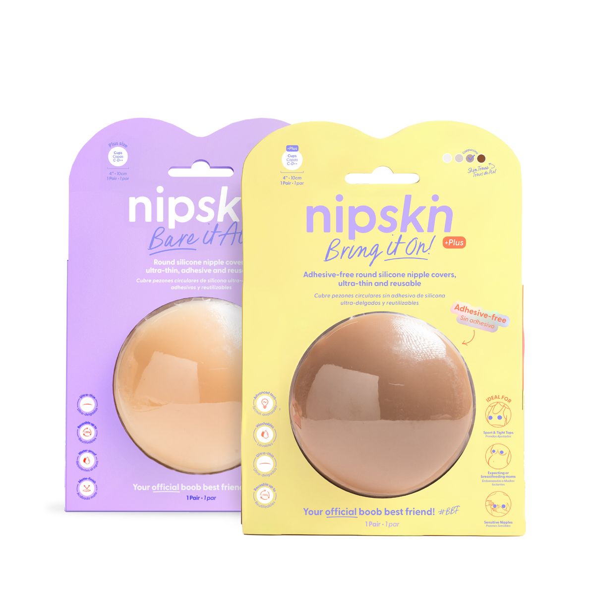 NIPSKIN - Kit Cubre pezones Sin Adhesivo + Cubre pezones Con Adhesivo  Nipskin®