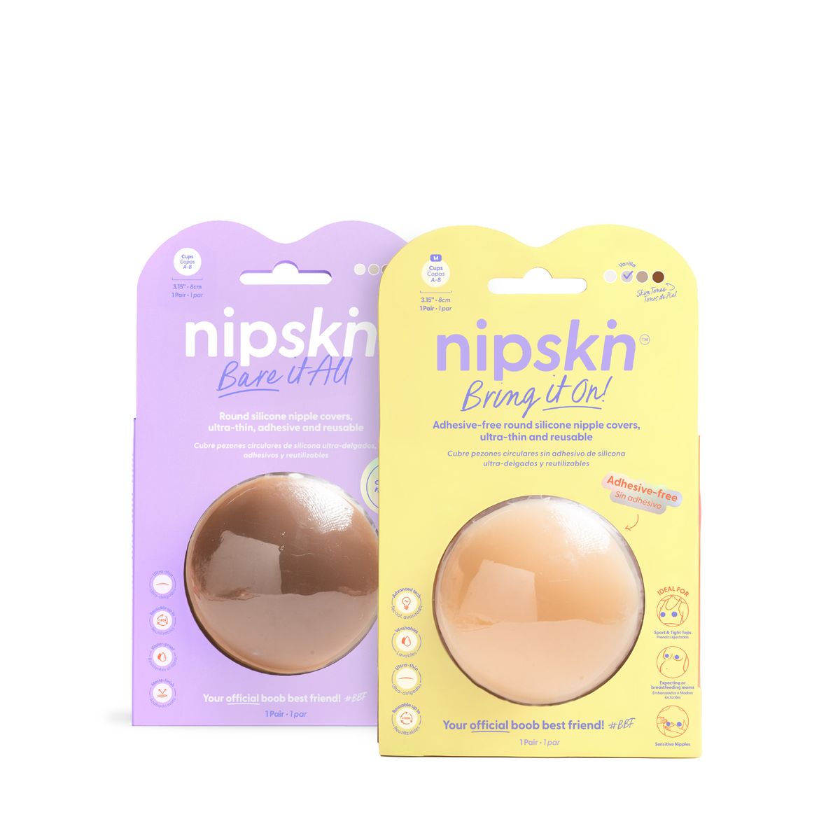 NIPSKIN - Kit Cubre pezones Sin Adhesivo + Cubre pezones Con Adhesivo  Nipskin®