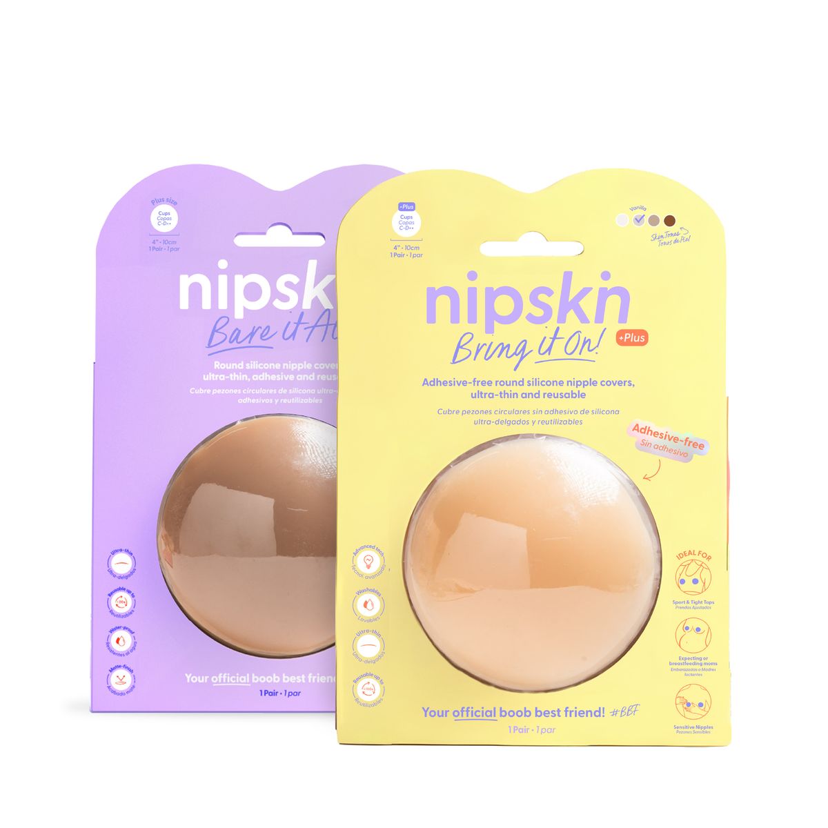 NIPSKIN - Kit Cubre pezones Sin Adhesivo + Cubre pezones Con Adhesivo  Nipskin®