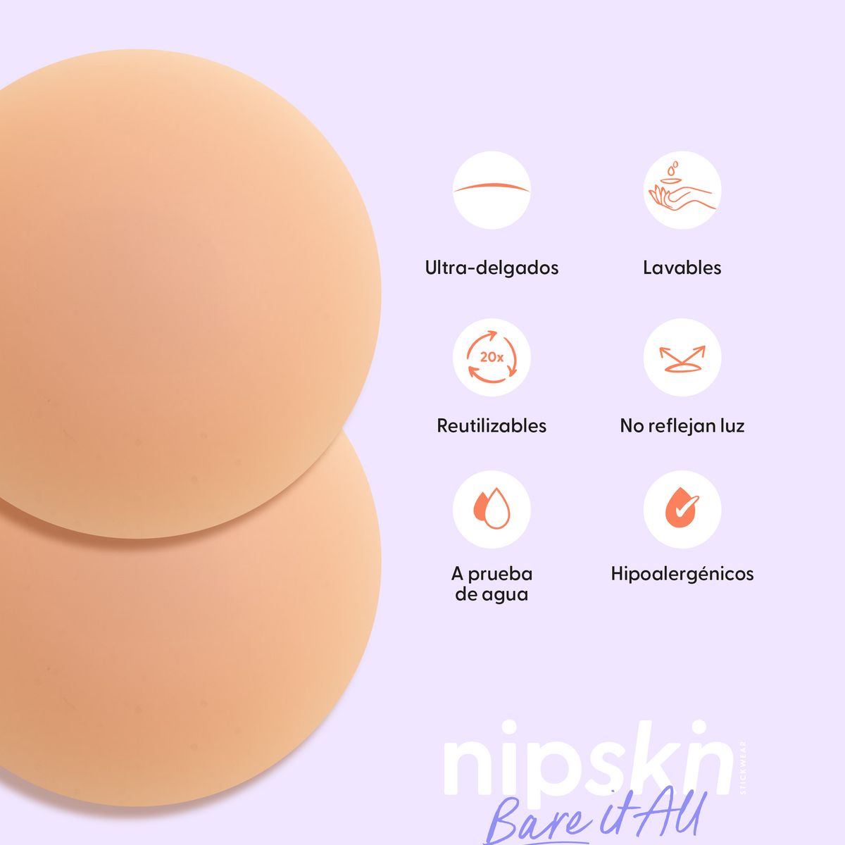 NIPSKIN - Kit Cubre pezones Sin Adhesivo + Cubre pezones Con Adhesivo  Nipskin®