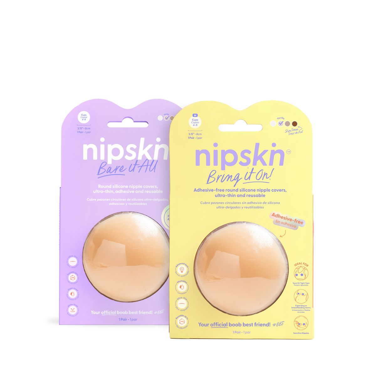 NIPSKIN - Kit Cubre pezones Sin Adhesivo + Cubre pezones Con Adhesivo  Nipskin®