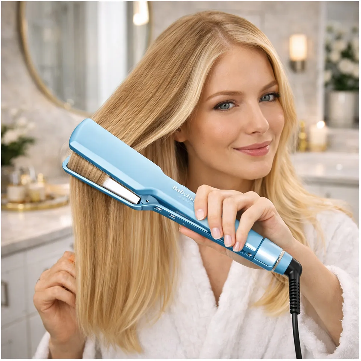BABYLISS - Plancha Para Cabello BabylissPro Nano Titanium Ultra Delgada Maximo Brillo Capilar Profesional