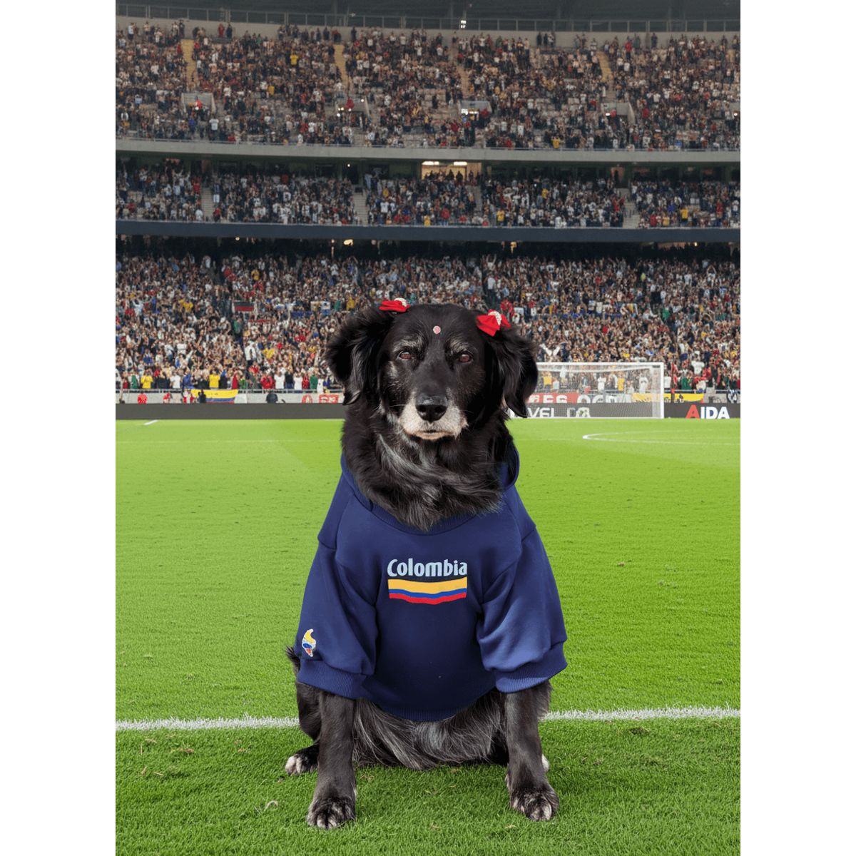 GENERICO - NUEVO PRODUCTO Buzo hoodie para perro Colombia Azul - Talla XL - Ropa para Mascotas