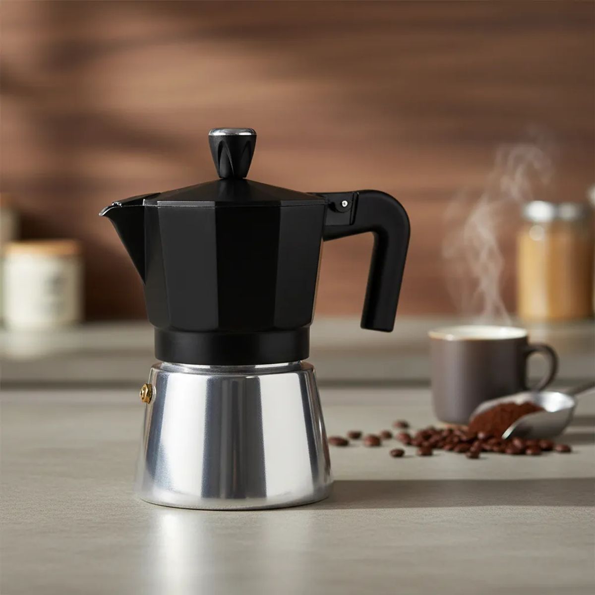 BIGCENTER - Cafetera Moka Italiana Para Inducción Gas y Eléctrico 3 Tazas