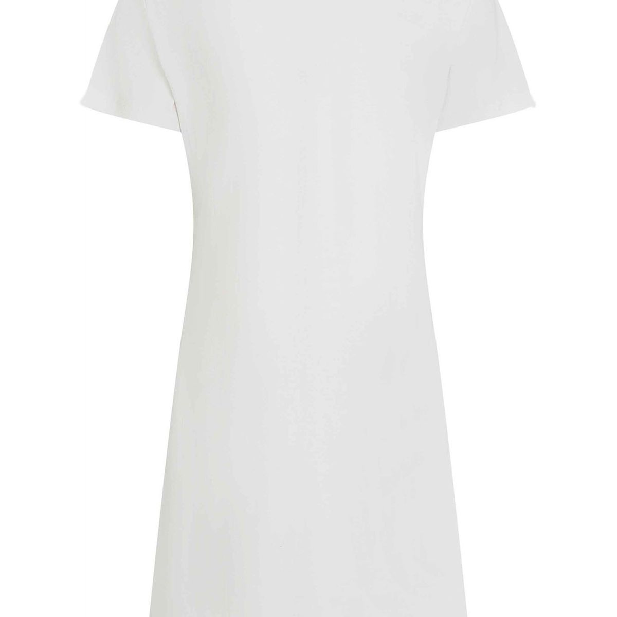 TOMMY HILFIGER - Vestido blanco de cuello v con logo Tommy Hilfiger