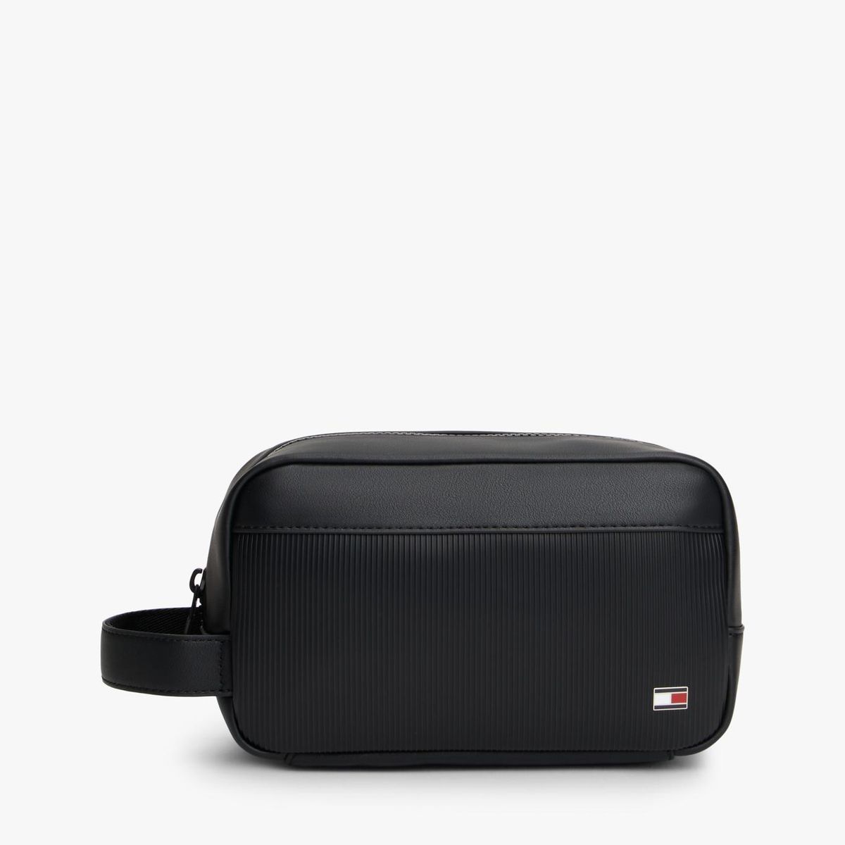 TOMMY HILFIGER - Neceser negro con logo TH metalizado Tommy Hilfiger