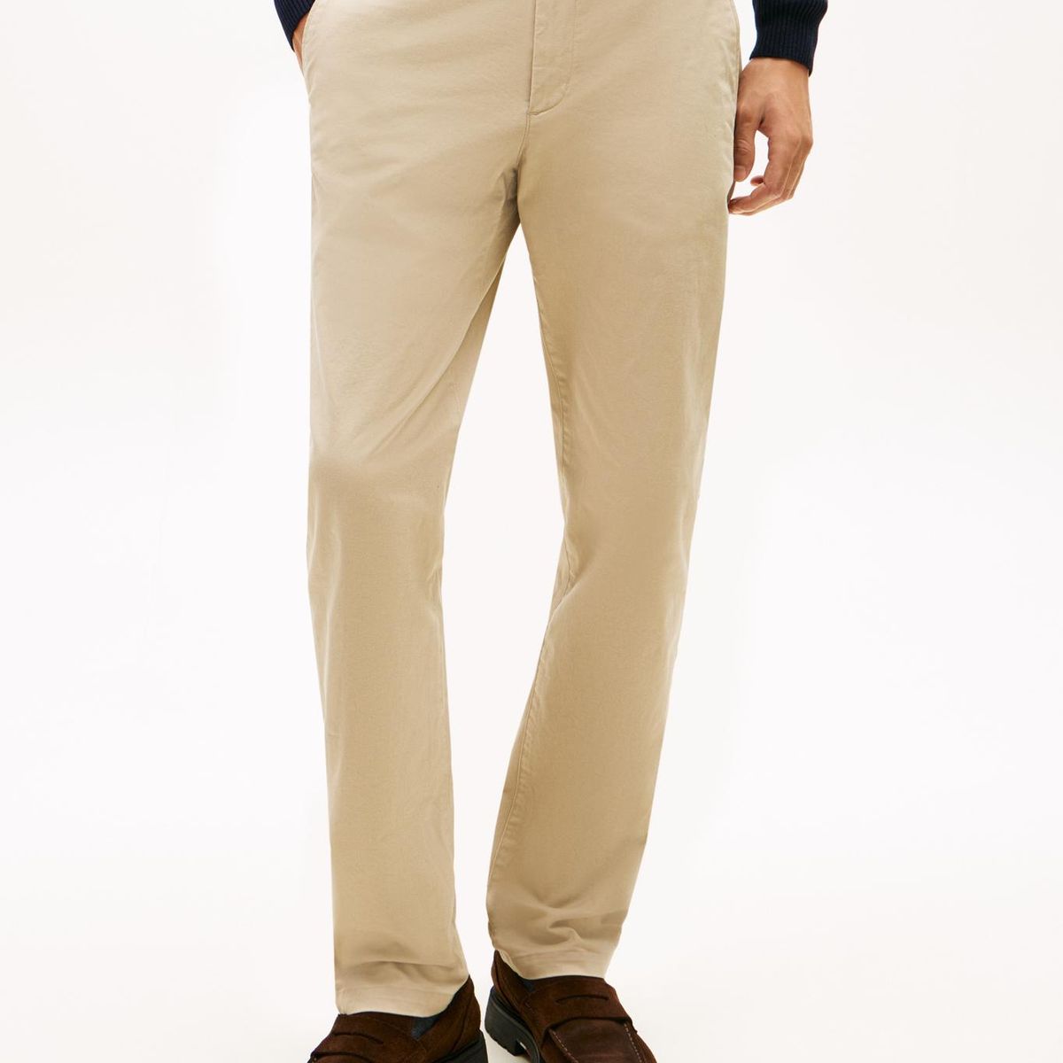 TOMMY HILFIGER - Pantalón beige chino Denton recto de sarga Tommy Hilfiger