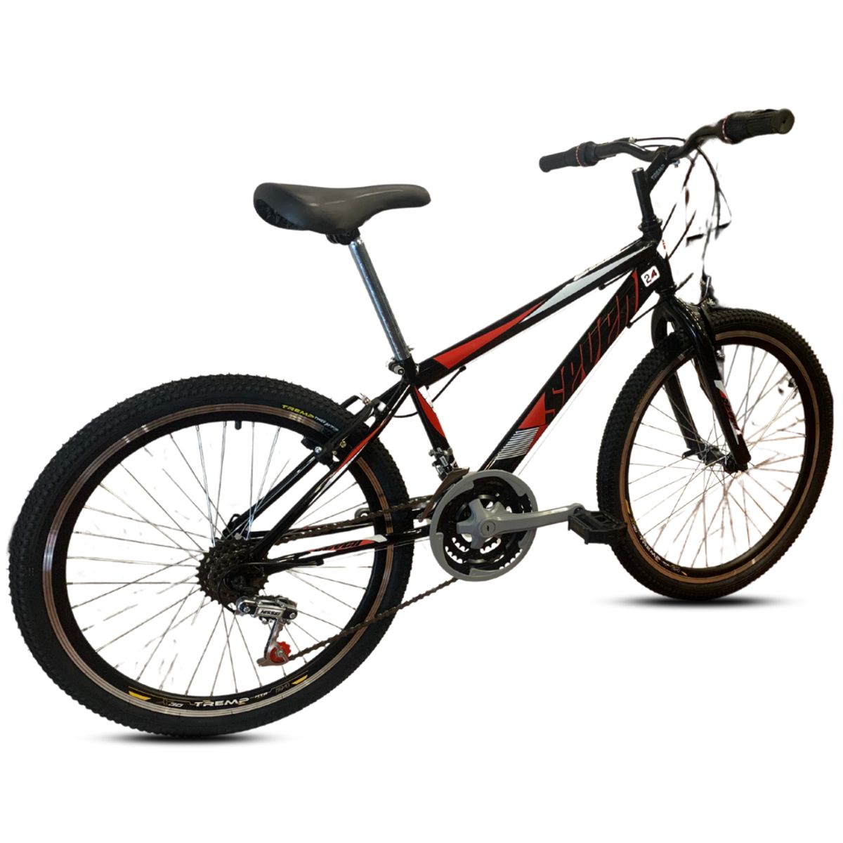 GENERICO - Bicicleta para Montaña Rin 24 para Niño /Negro-Rojo