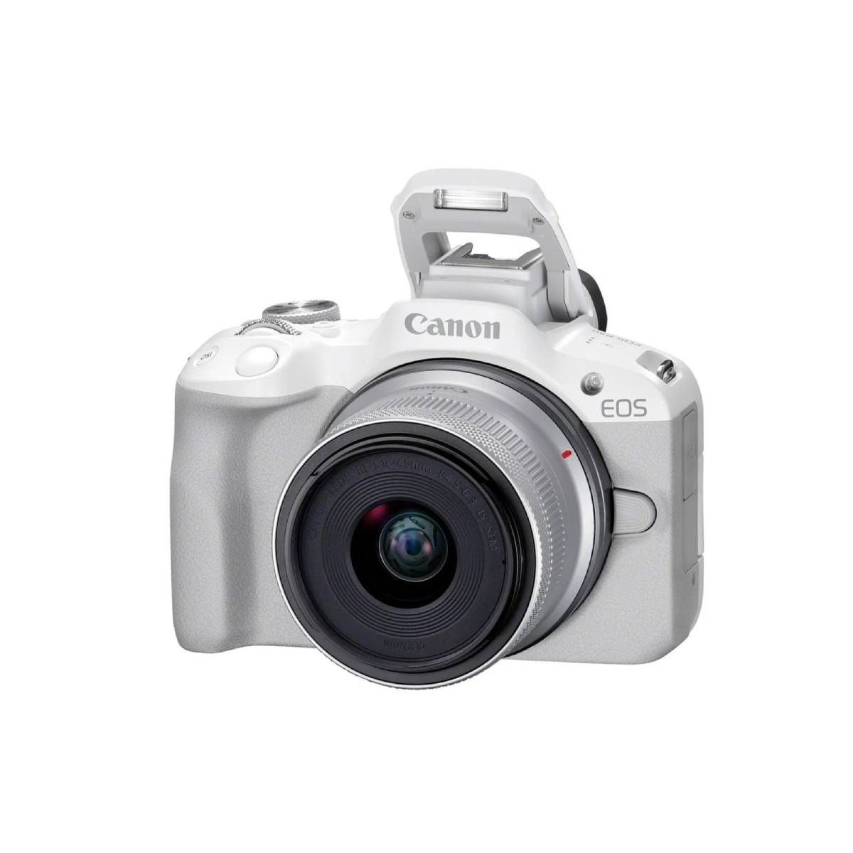 CANON - Cámara Canon EOS R50 con lente kit 18-45 mm color blanco