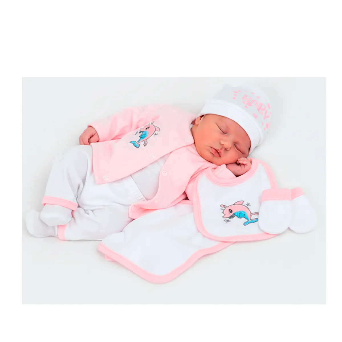 BABY KDS - Set primera muda ajuar del bebe glotoncitos - rosado