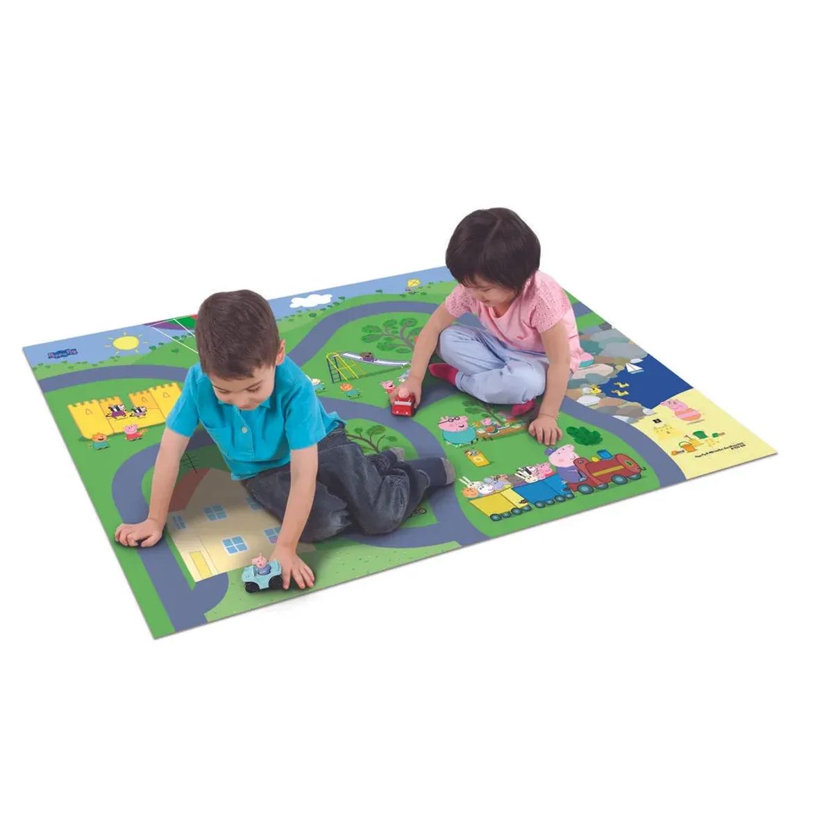 GENERAL - Alfombra De Juego Para Suelo Con 2 Vehículos Pepa Pig Verde