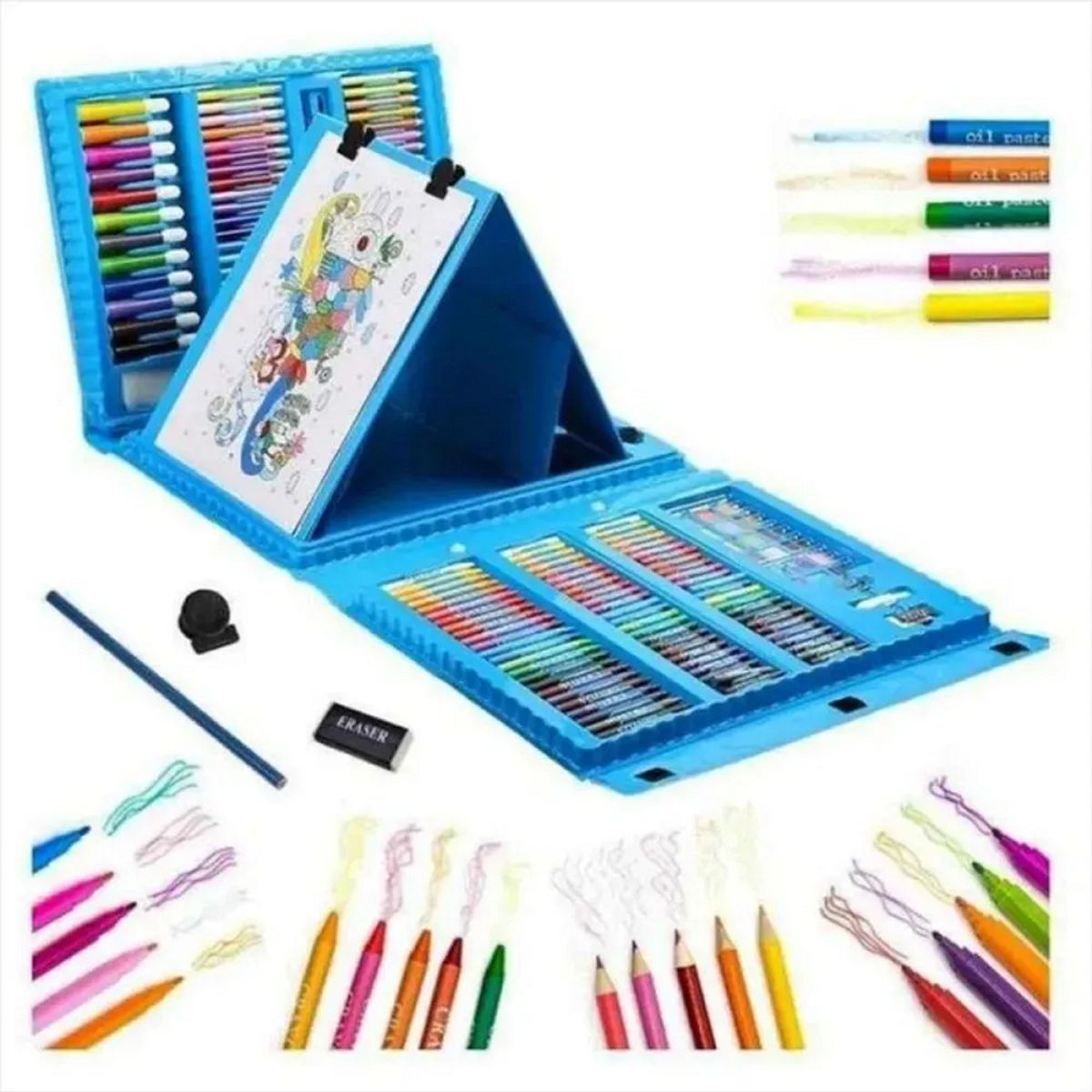 GENERAL - Set Arte Niños Maleta 208 Piezas Crayon Acuarela Plumon