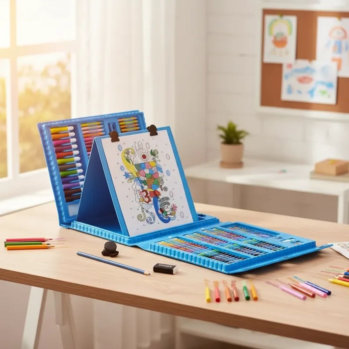 GENERAL - Set Arte Niños Maleta 208 Piezas Crayon Acuarela Plumon