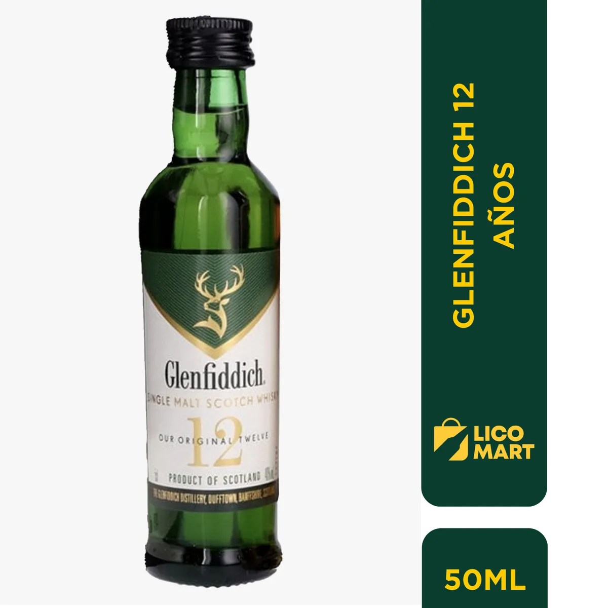 GLENFIDDICH - MINIATURA GLENFIDDICH 12 AÑOS 50 ML