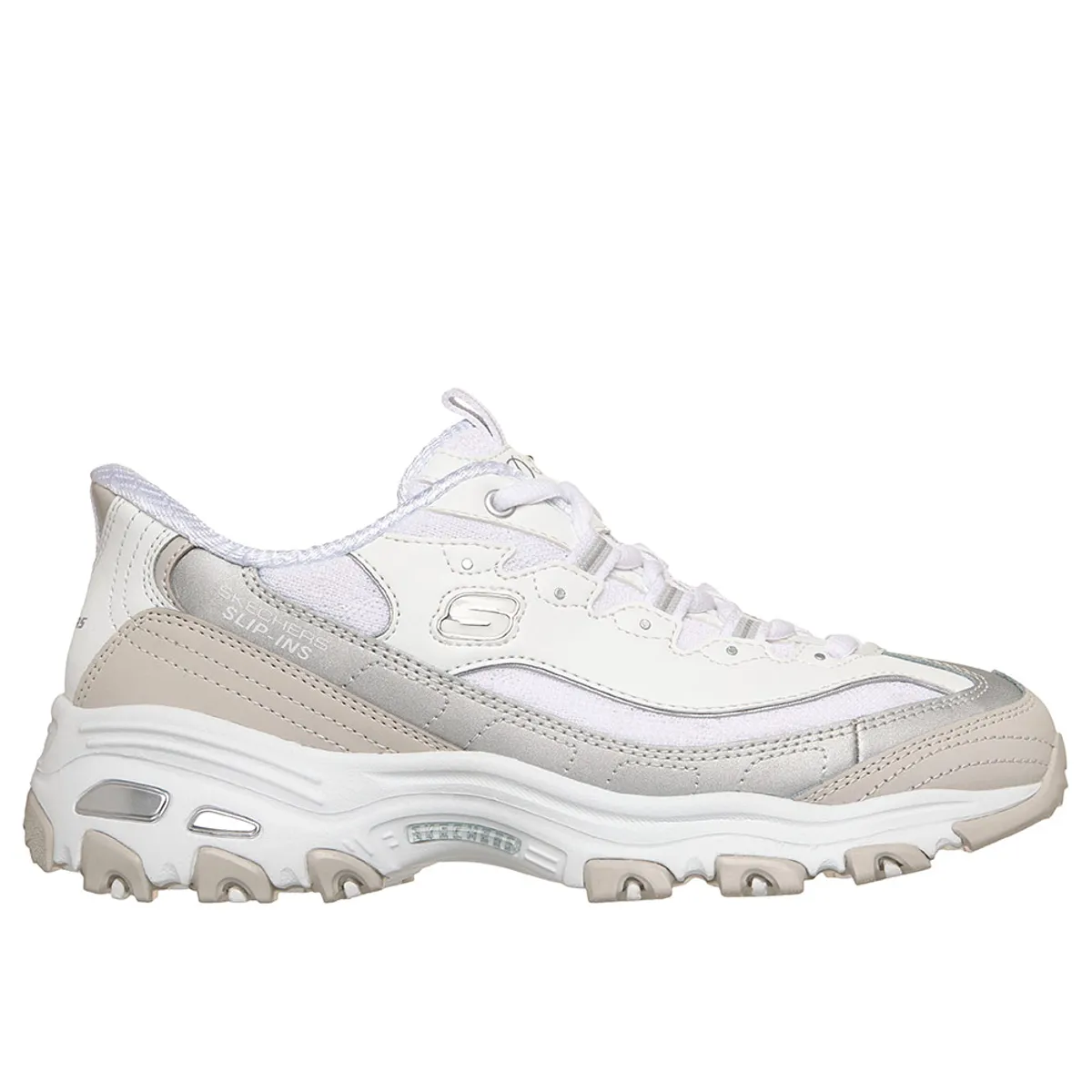 SKECHERS - Tenis Mujer Skechers D'Lites Smooth Nostalgia - Blanco/Gris