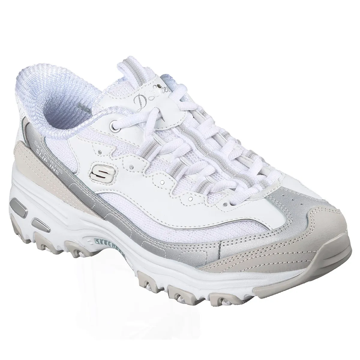 SKECHERS - Tenis Mujer Skechers D'Lites Smooth Nostalgia - Blanco/Gris
