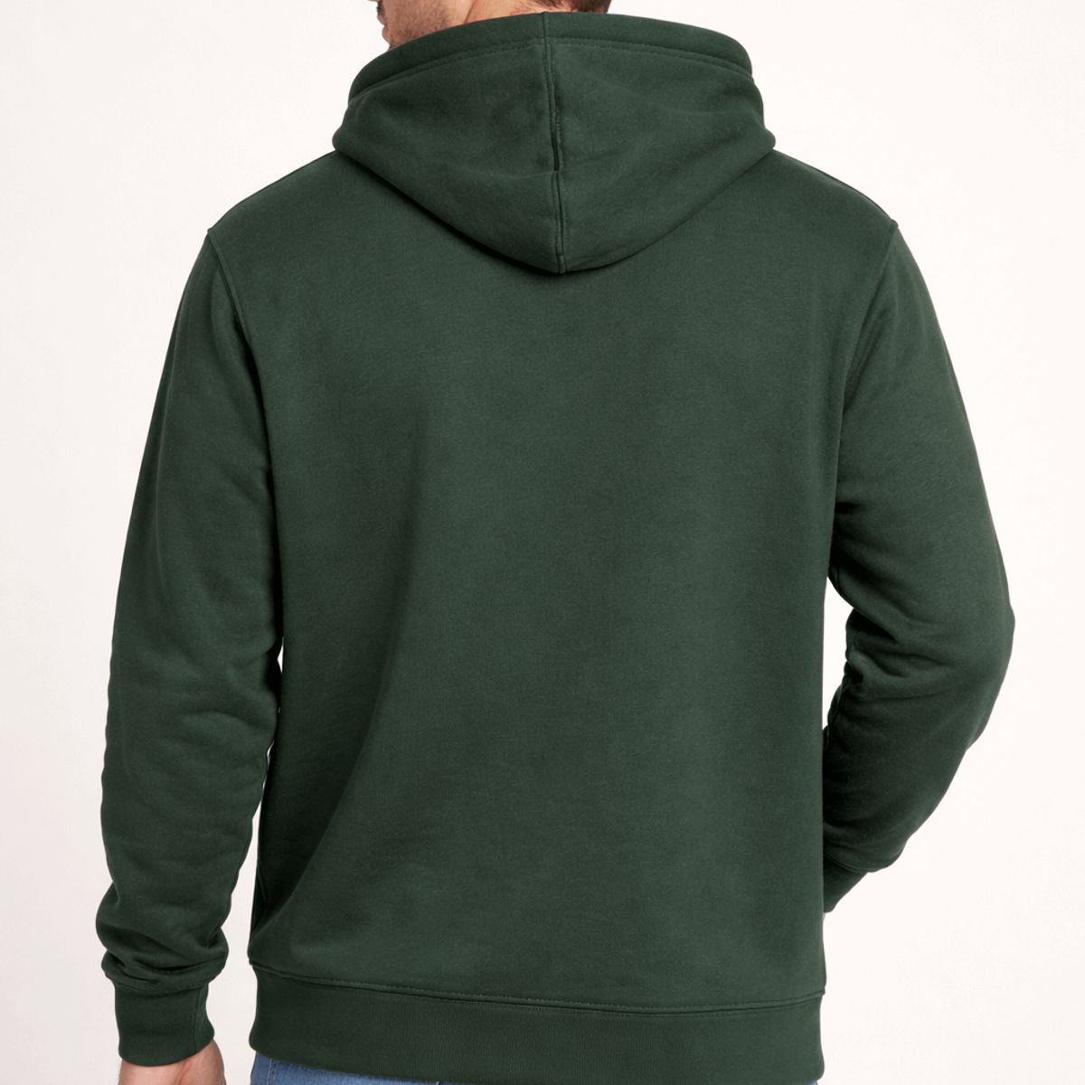 FRIOLENTA - Saco hoodie cuello redondo Hombre algodón perchado - Verde