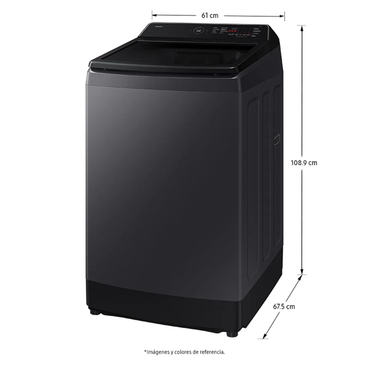 SAMSUNG - Lavadora Samsung Carga Superior 15 Kilos WA70F15E4CCO Gris Grafito