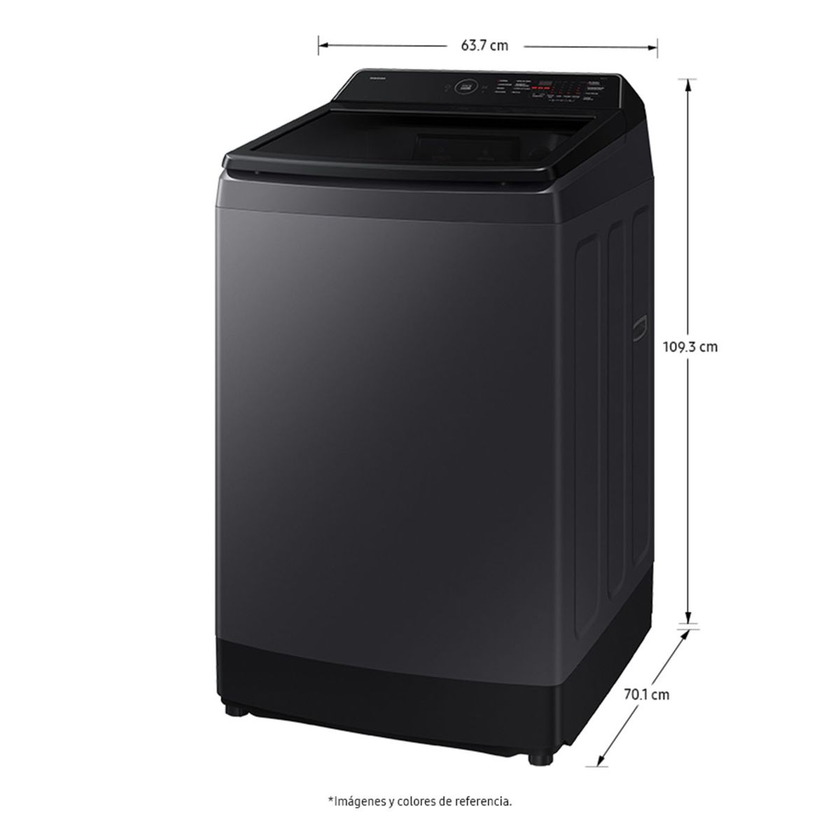 SAMSUNG - Lavadora SAMSUNG Carga Superior 19 Kilos WA70F19E7CCO Gris Grafito