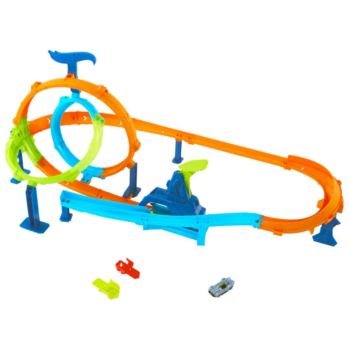 HOT WHEELS - Hot Wheels Pista de Acrobacias Lanza y Choca