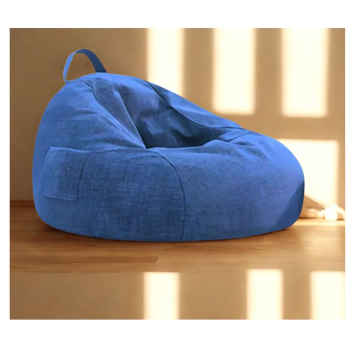 GENERICO - Puff Silla Tipo Gota Con Reposapies y Cojín Tamaño Adulto L Color Azul Indigo