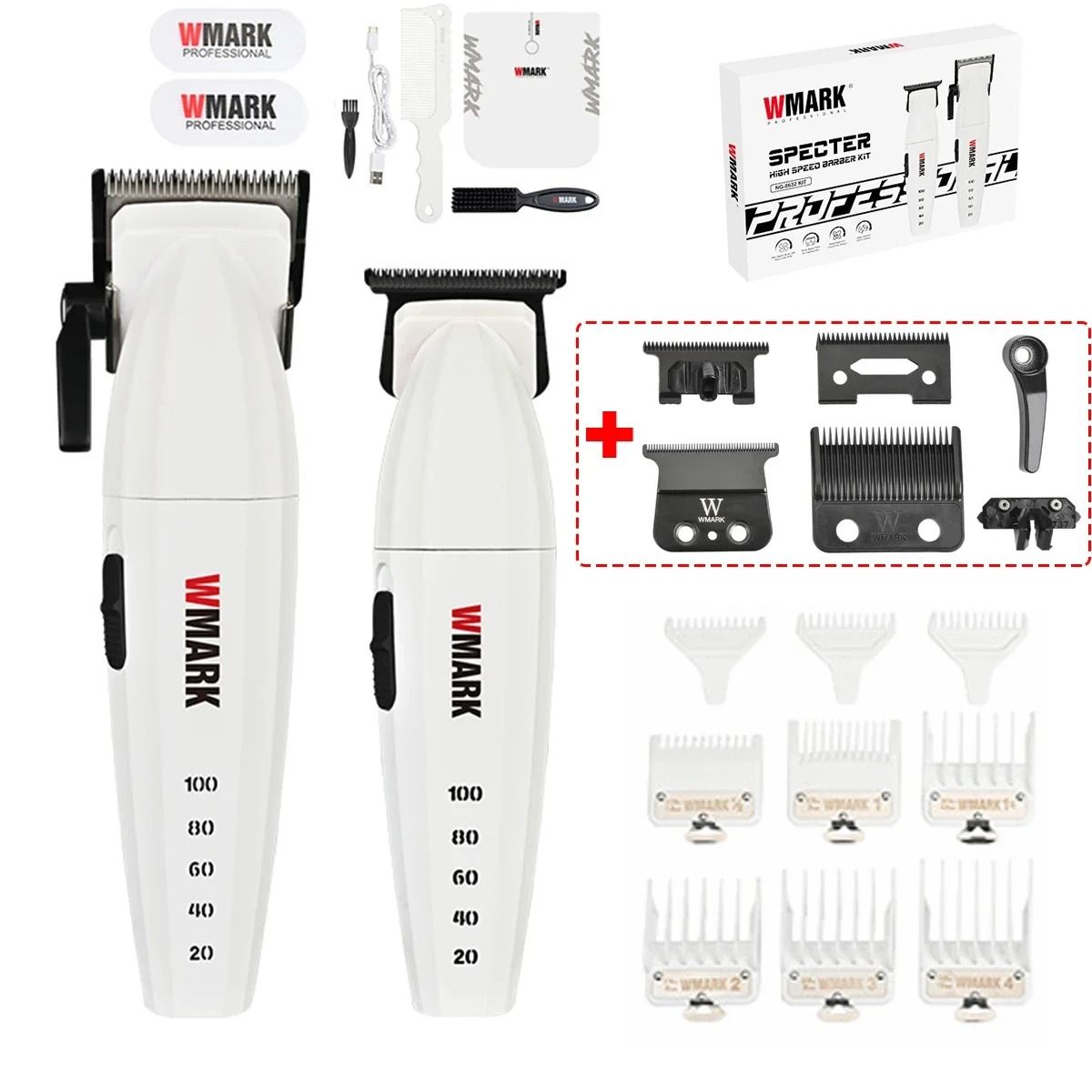 WMARK - Maquina De Corte y Patillera Original e Inalambrica WMARK 8632