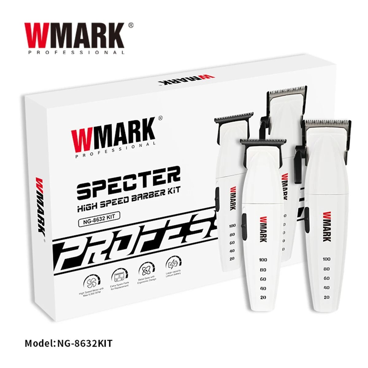 WMARK - Maquina De Corte y Patillera Original e Inalambrica WMARK 8632