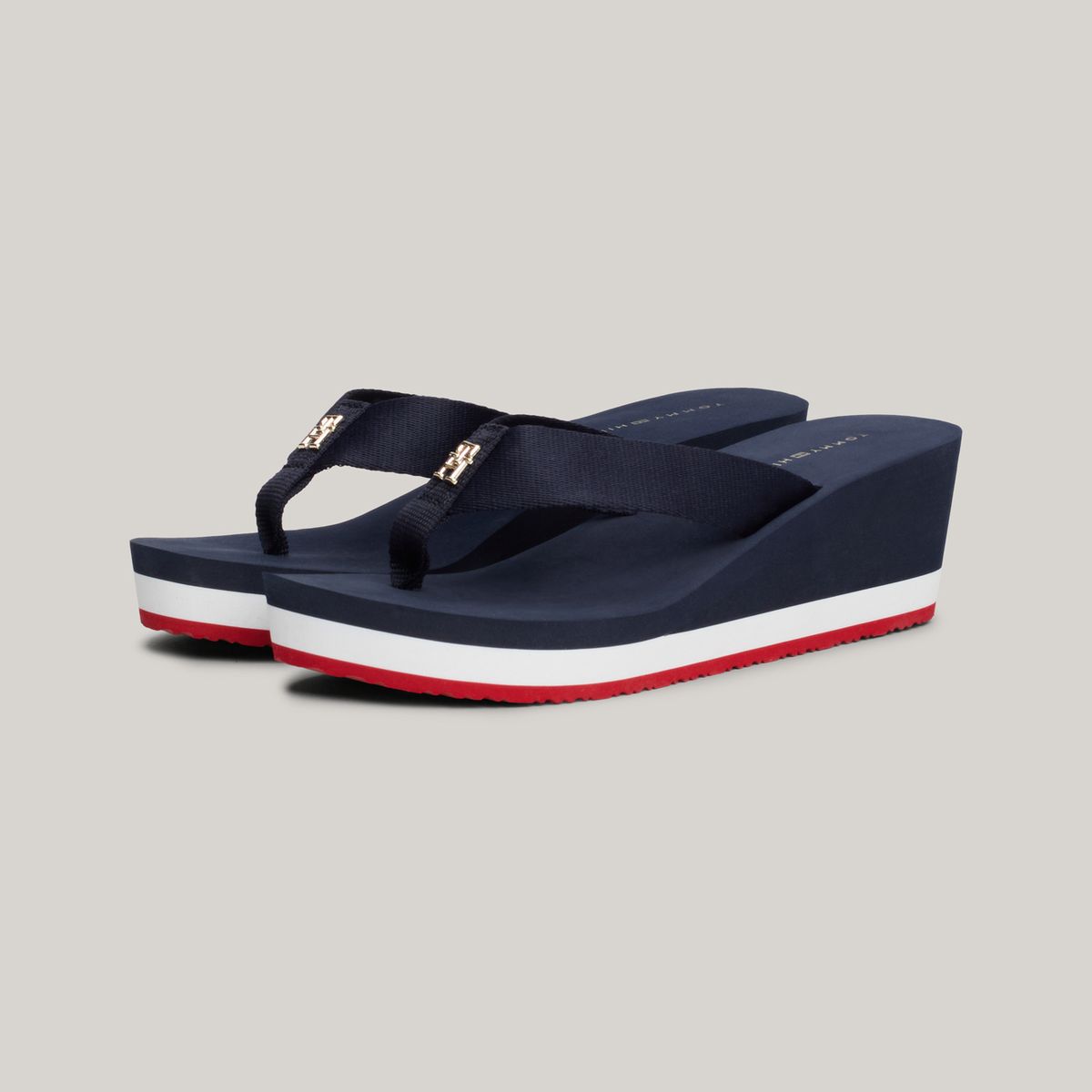 TOMMY HILFIGER - Sandalias azul con logo para playa Tommy Hilfiger