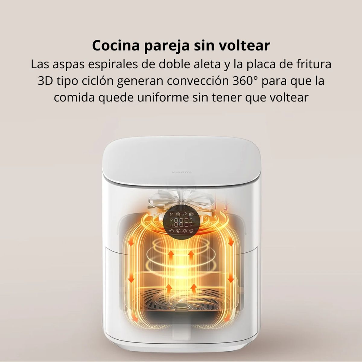 XIAOMI - Freidora de Aire Xiaomi Air Fryer 6.5L Inteligente - 100+ Recetas, WiFi, 7 Modos, 1200W - Blanco