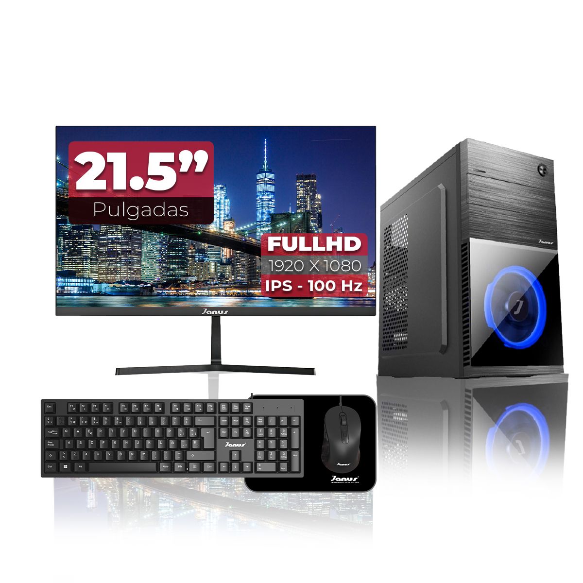 JANUS - Computador de escritorio Ryzen 3 3200G /SSD 512GB /DDR4 8GB /Monitor 22 pulgadas 100Hz
