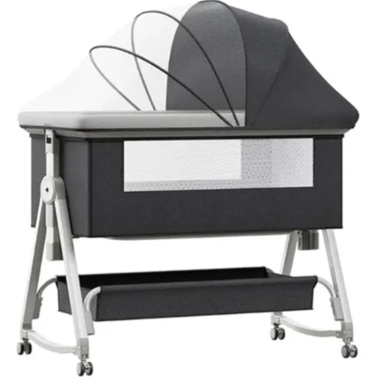 GENERICO - Cuna Colecho Portátil para Bebé con Toldillo y Ruedas Color Negro