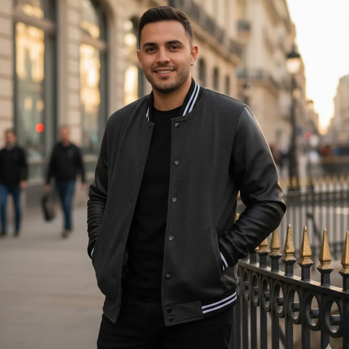 THE CLOTHING COMPANY - Chaqueta Beisbolera Cuero Hombre Algodon Perchado GNRC