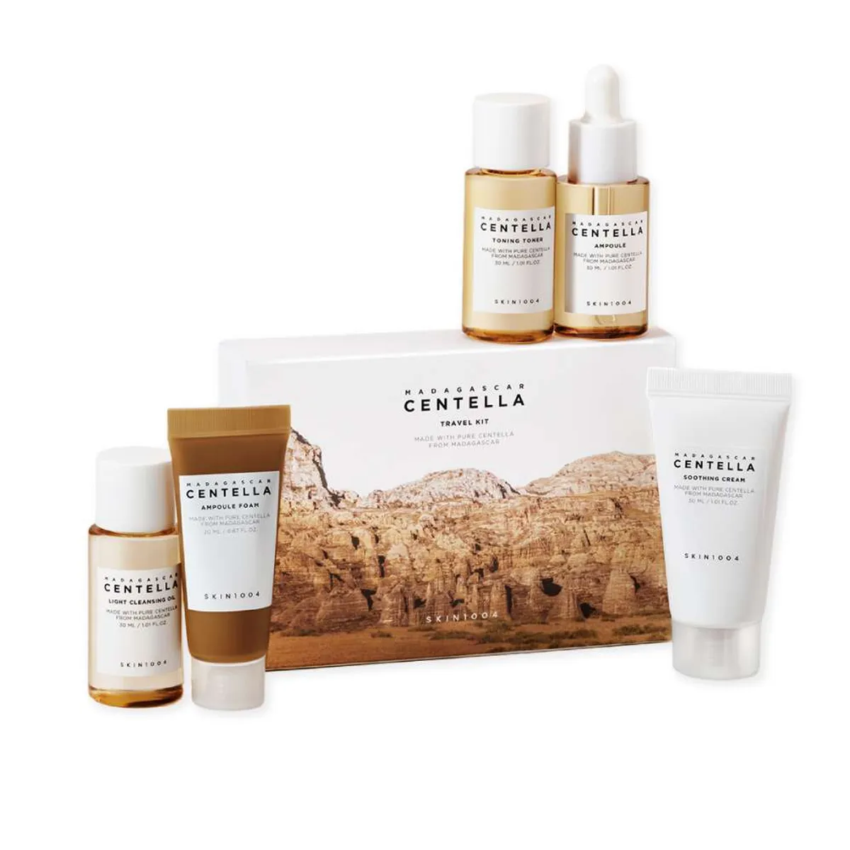 SKIN1004 - SKIN1004 Madagascar Centella Travel Kit - Set de 5 piezas Viajero