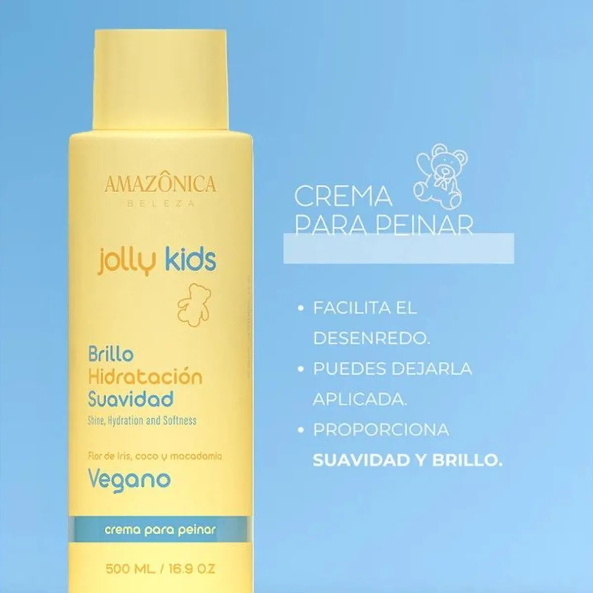 AMAZONICA BELEZA - AMAZÓNICA Jolly Kids Crema De Peinar Vegana Para Niños 500 Ml