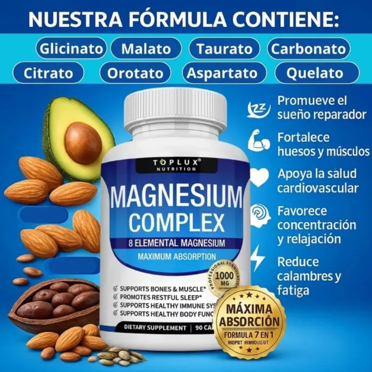 NATURAL MEDICINE - Magnesium Complex - Relajación, Sueño y Estrés x3