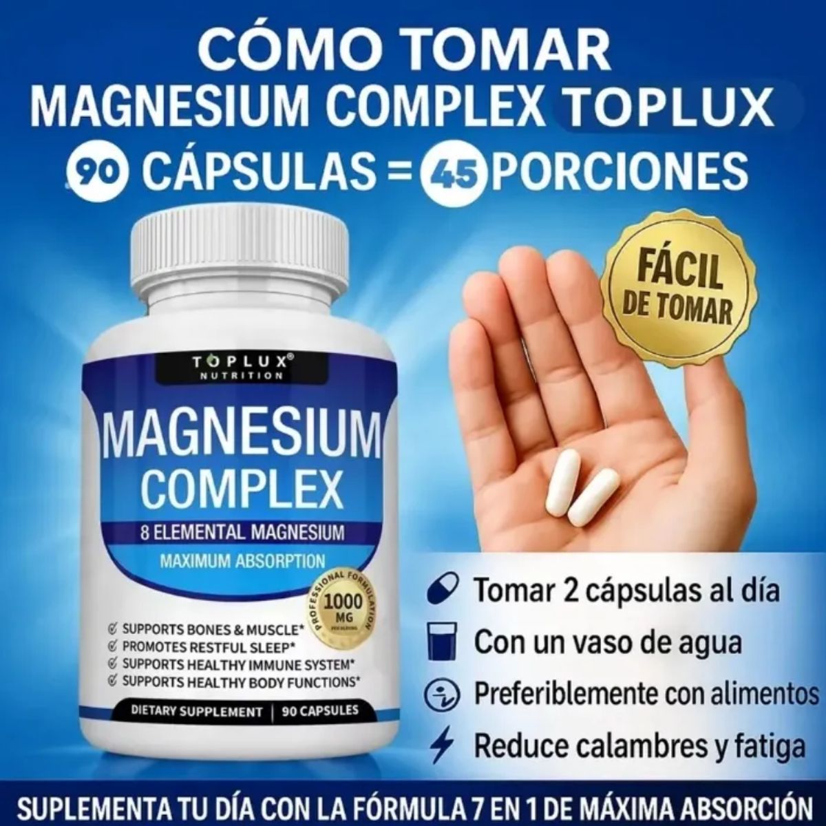 NATURAL MEDICINE - Magnesium Complex - Energía, Fatiga y Rendimiento Diario x2